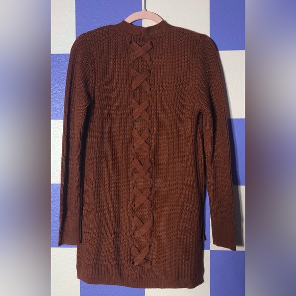 NWT Pinque Jamelya Back Detail Criss Cross Cardigan in Artisan Rust - Size S - Picture 2 of 5